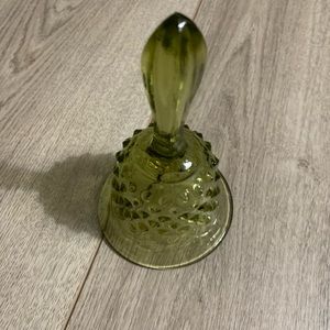 Green Hobnail Fenton(?) Art Glass Bell.